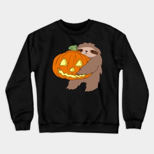 Sloth Holding a Jack o' Lantern Crewneck Sweatshirt